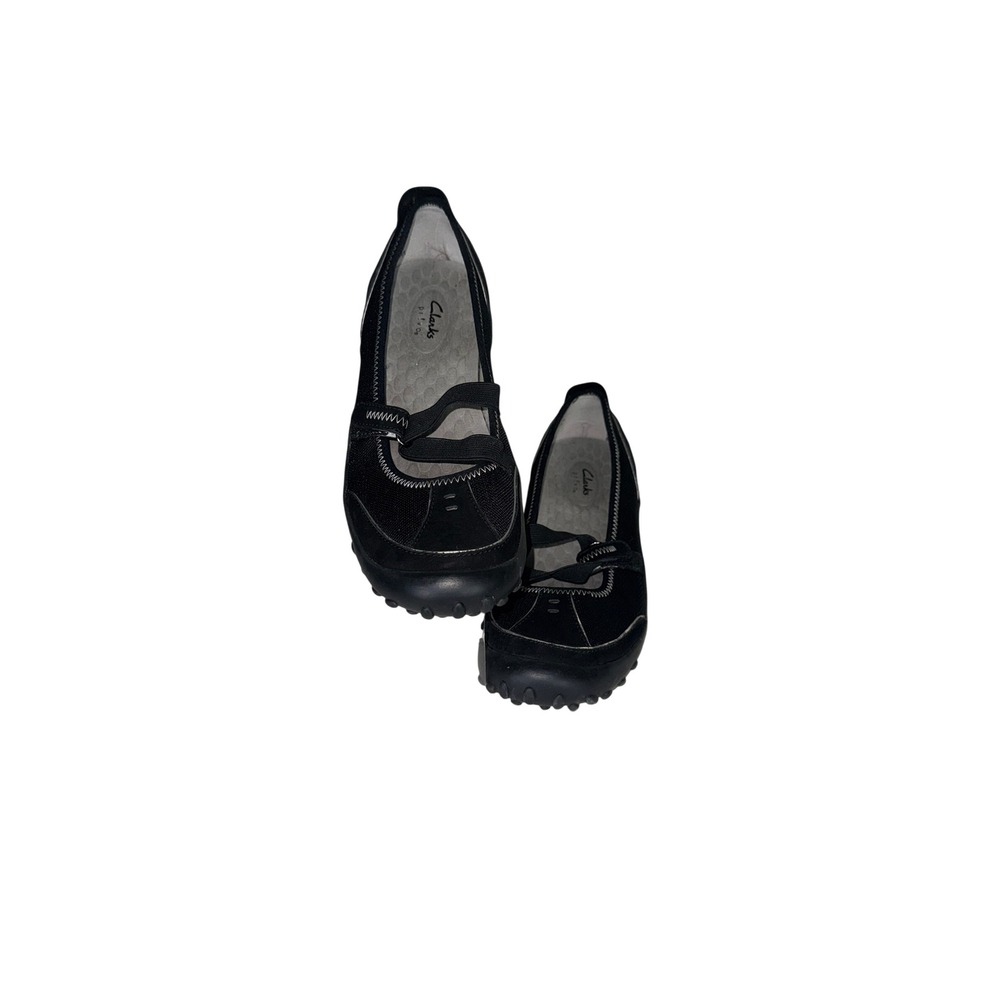 Clarks Privo Black Leather Mesh Mary Jane Flats Soleassage Womens 7M